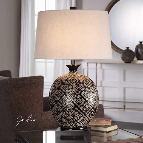 Uttermost Uttermost Kelda Gloss Black Glazed Lamp